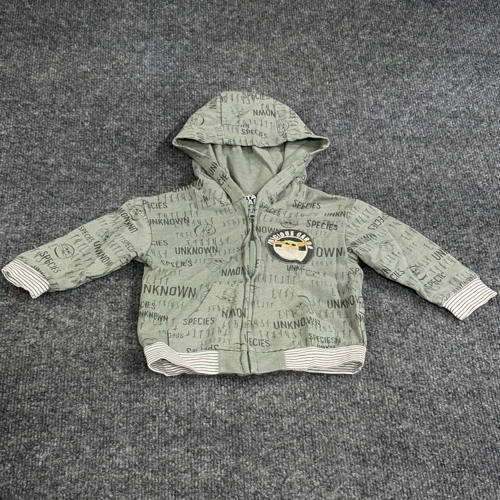Star Wars Jacket Infant Boys 6-9M Gray Grogu Precious Cargo Hooded Full Zip